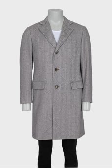 Men's coat with a geometric print