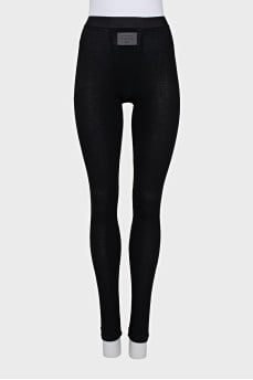Ribbed leggings with cutouts