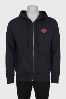 Men's zip-up hoodie with back print
