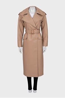 Beige raincoat with buttons