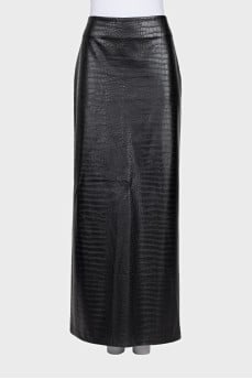 Faux leather maxi skirt