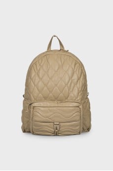 Quilted backpack with patch pocket