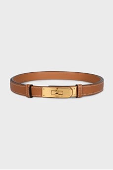 Kelly 18 Leather Belt with Gold Buckle