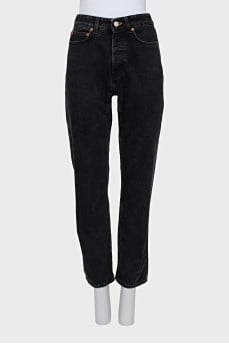 Black button-down jeans