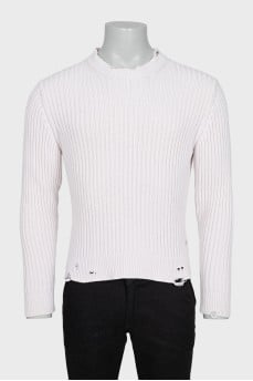 Men's jumper with a ripped effect