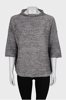Gray turtleneck sweater