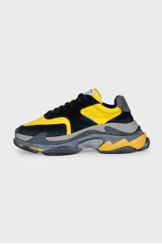Men's black and yellow Triple S sneakers