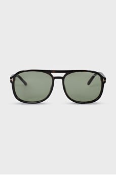 Green sunglasses with spotted frames