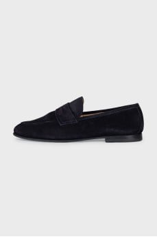 Men's black suede loafers