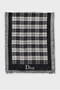 Men's plaid wool scarf