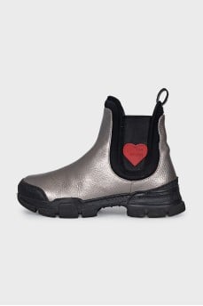 Silver colored boots