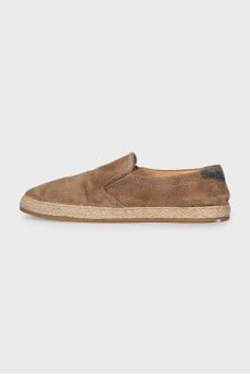Men's beige suede espadrilles