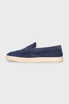 Men's blue suede loafers