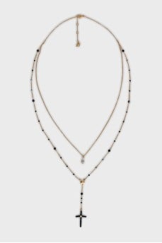 Gold necklace with crystals