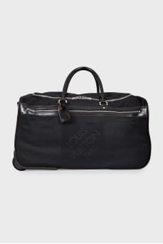 Black textile suitcase