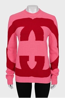 Wool jumper with brand logo