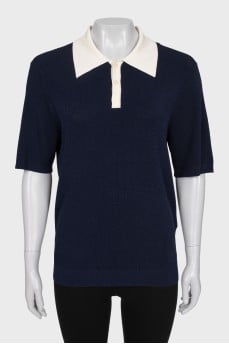 Blue polo with tag