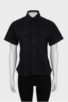 Short sleeve denim shirt