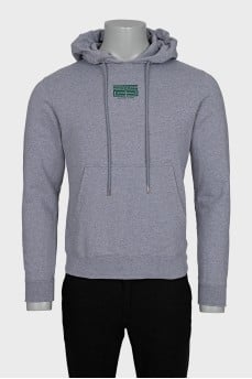 Men's gray hoodie with logo