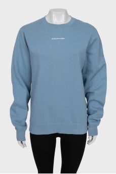 Blue sweatshirt with embroidery