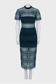 Green knitted dress
