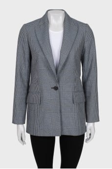 Printed button-down jacket