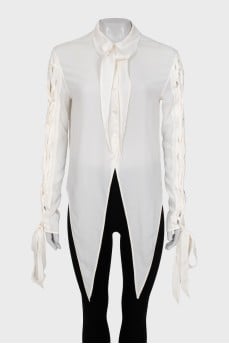 White blouse with ties