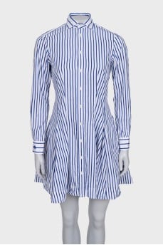 Fitted striped dress with long sleeves