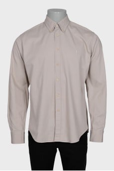 Men's straight-cut shirt with embroidered logo