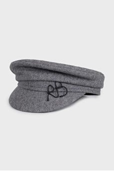 Gray cap with a brand logo