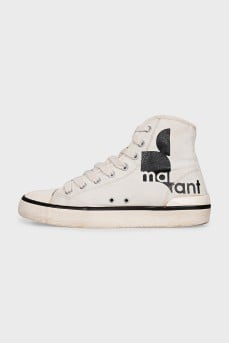 High-top sneakers with a print