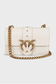 White bag with gold hardware