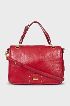 Leather bag with gold clasp