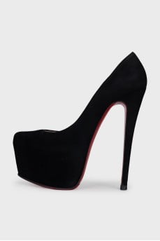 Suede platform heeled shoes
