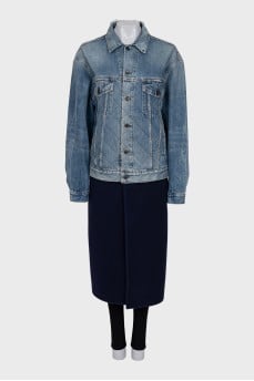 Coat with contrasting hem