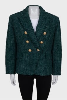 Fitted jacket with accent buttons