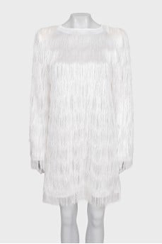 Straight dress decorated with fringe