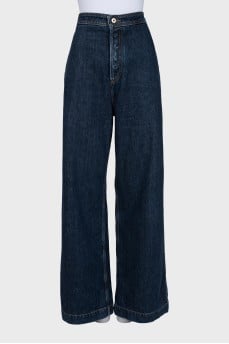 Wide-leg jeans with buttons