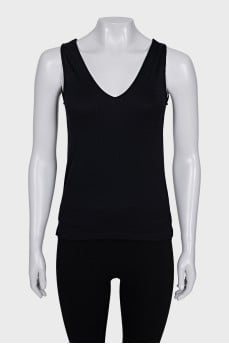 Black ribbed tank top