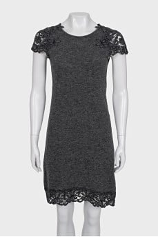 Gray dress with lace