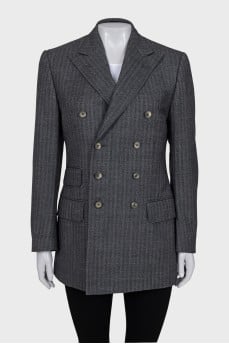 Gray button-down jacket