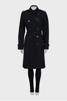 Black double-breasted coat