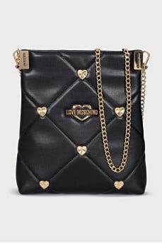 Quilted bag decorated with hearts