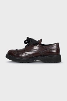 Brown leather lace-up brogues