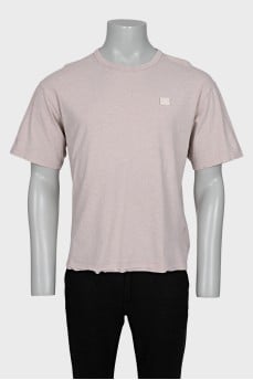 Men's straight-cut T-shirt with a patch