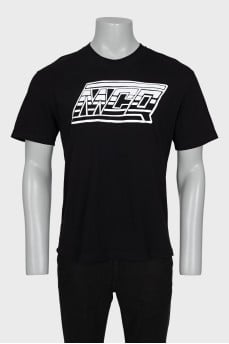 Men's black T-shirt with logo