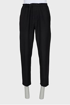 Men's wool trousers with drawstrings