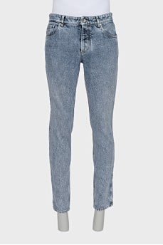 Men's skinny fit button-down jeans