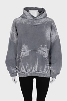 Oversized hoodie with a ripped effect