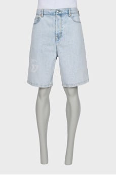 Men's denim shorts with brand logo